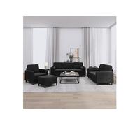 VidaXL Ensemble 4 pcs Velours Noir