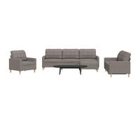 Ensemble de canapés 4 pcs avec repose-pied taupe tissu canapé vidaXL