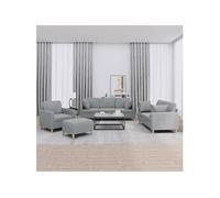 vidaXL Ensemble de canapés 4 pcs 3202078 tissu gris clair avec coussins