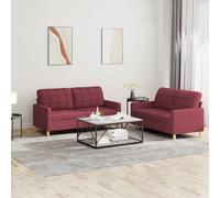 Ensemble de Canapés avec Coussins Sièges Salon 2 pcs Gris Foncé Tissu vidaXL