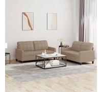 vidaXL 3-delige Loungeset met kussens kunstleer cappuccino3201367 Marron G