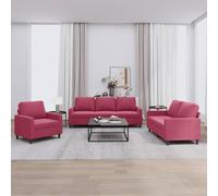 vidaXL Ensemble de canapés 4 pcs avec coussins Rouge bordeaux Velours