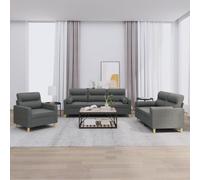 Ensemble de Canapés avec Coussins Sièges Salon 3 pcs Jaune Clair Tissu vidaXL