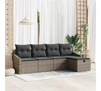vidaXL Ensemble de canapés avec coussins 6 pcs Poly-Rattan