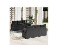vidaXL Ensemble canapé de jardin avec coffre de rangement 7 pièces Noir Poly-rotin
