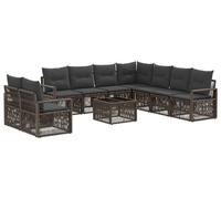 Ensemble de canapés de jardin vidaXL, 10 pièces, gris, en polyrotin