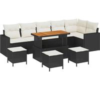 vidaXL Ensemble de canapé de jardin 10 pièces – Poly-rotin Noir