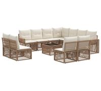 Ensemble de canapés de jardin vidaXL, 12 pièces, beige et blanc crème, en polyrotin