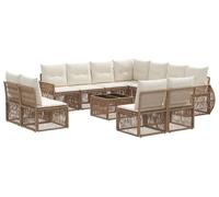 Ensemble de canapés de jardin vidaXL, 12 pièces, beige et blanc crème, en polyrotin