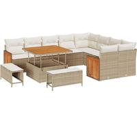 Ensemble de canapés de jardin vidaXL, 13 pièces, 11 places, beige et crème