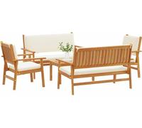Ensemble de canapés de jardin vidaXL, 5 pièces, 4 places, couleur marron, en bois d'acacia massif