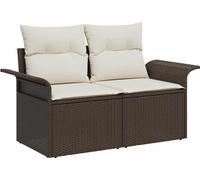 Ensemble de canapés de jardin vidaXL, 5 pièces, couleur marron [Matériau synthétique] : rotin synthétique