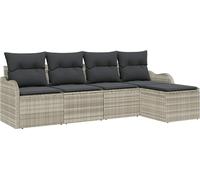 Ensemble de canapés de jardin vidaXL, 5 pièces, gris clair, en polyrotin