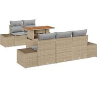 Ensemble de canapés de jardin vidaXL, 6 pièces, beige et gris