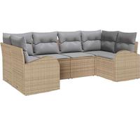 Ensemble de canapés de jardin vidaXL, 6 pièces, beige [Synthétique] : rotin synthétique