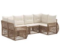 Ensemble de canapés de jardin vidaXL, 6 pièces, couleur beige et crème