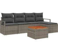 Ensemble de canapés de jardin vidaXL, 6 pièces, gris, en résine tressée