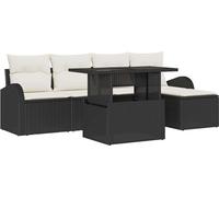 Ensemble de canapés de jardin vidaXL, 6 pièces, noir, en résine tressée