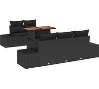 Ensemble de canapés de jardin vidaXL, 6 pièces, noir et marron