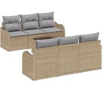 Ensemble de canapés de jardin vidaXL, 7 pièces, 6 places, beige et gris