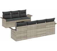 vidaXL Ensemble canapé de jardin 8 pcs gris clair et gris foncé Poly-Rotin