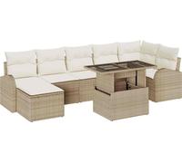 Ensemble de canapés de jardin vidaXL, 8 pièces, beige, en polyrotin