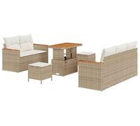Ensemble de canapés de jardin vidaXL, 8 pièces, beige, en polyrotin