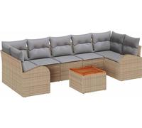 Ensemble de canapés de jardin vidaXL, 8 pièces, beige, en polyrotin