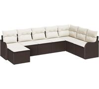 vidaXL Ensemble de canapés de jardin 8 pièces 3345818 en rotin synthétique marron avec coussins