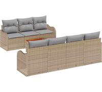 Ensemble de canapés de jardin vidaXL, 8 pièces, en polyrotin beige et gris clair