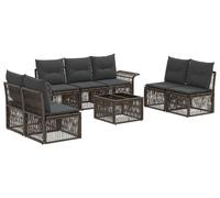 Ensemble de canapés de jardin vidaXL, 8 pièces, gris, en polyrotin