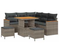Ensemble de canapés de jardin vidaXL, 8 pièces, gris, en polyrotin