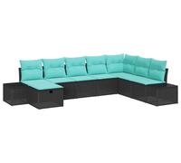 Ensemble de canapés de jardin vidaXL, 8 pièces, noir, en résine tressée