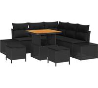 Ensemble de canapés de jardin vidaXL, 8 pièces, noir, en résine tressée