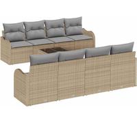 Ensemble de canapés de jardin vidaXL, 9 pièces, 8 places, beige et gris