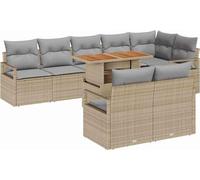 Ensemble de canapés de jardin vidaXL, 9 pièces, 8 places, beige et gris