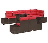Ensemble de canapés de jardin vidaXL, 9 pièces, couleur marron, en polyrotin