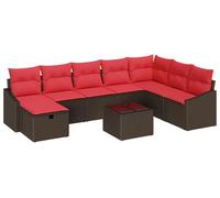 vidaXL Ensemble de canapé de jardin 9 pc polyrotin | Agencement de sièges personnalisable pour de grands espaces extérieurs, Fait pour supporter un peu de tout, Hauteur