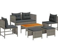 vidaXL Ensemble de canapé de Jardin 6 pcs Gris et Gris foncé polyrotin, Canapé d'extérieur Moderne, en rotin, idéal pour Jardin et terrasse, résistant aux intempéries, pour se détendre