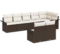 Ensemble de canapés de jardin vidaXL avec coussins, 8 pièces, en polyrotin marron