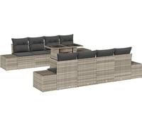 Ensemble de canapés de jardin vidaXL, 9 pièces, gris clair et gris foncé