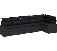 Ensemble de canapés de jardin vidaXL en polyrotin noir