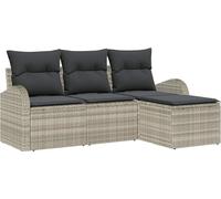 Ensemble de canapés de jardin vidaXL en rotin synthétique gris clair