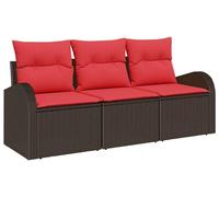 Ensemble de canapés de jardin vidaXL en rotin synthétique marron