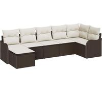 Ensemble de canapés de jardin vidaXL en rotin synthétique marron