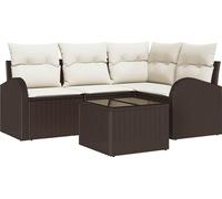 Ensemble de canapés de jardin vidaXL en rotin synthétique marron