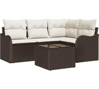 Ensemble de canapés de jardin vidaXL en rotin synthétique marron