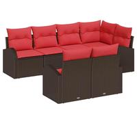 Ensemble de canapés de jardin vidaXL en rotin synthétique marron