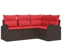 Ensemble de canapés de jardin vidaXL en rotin synthétique marron