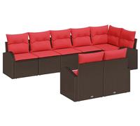 Ensemble de canapés de jardin vidaXL en rotin synthétique marron